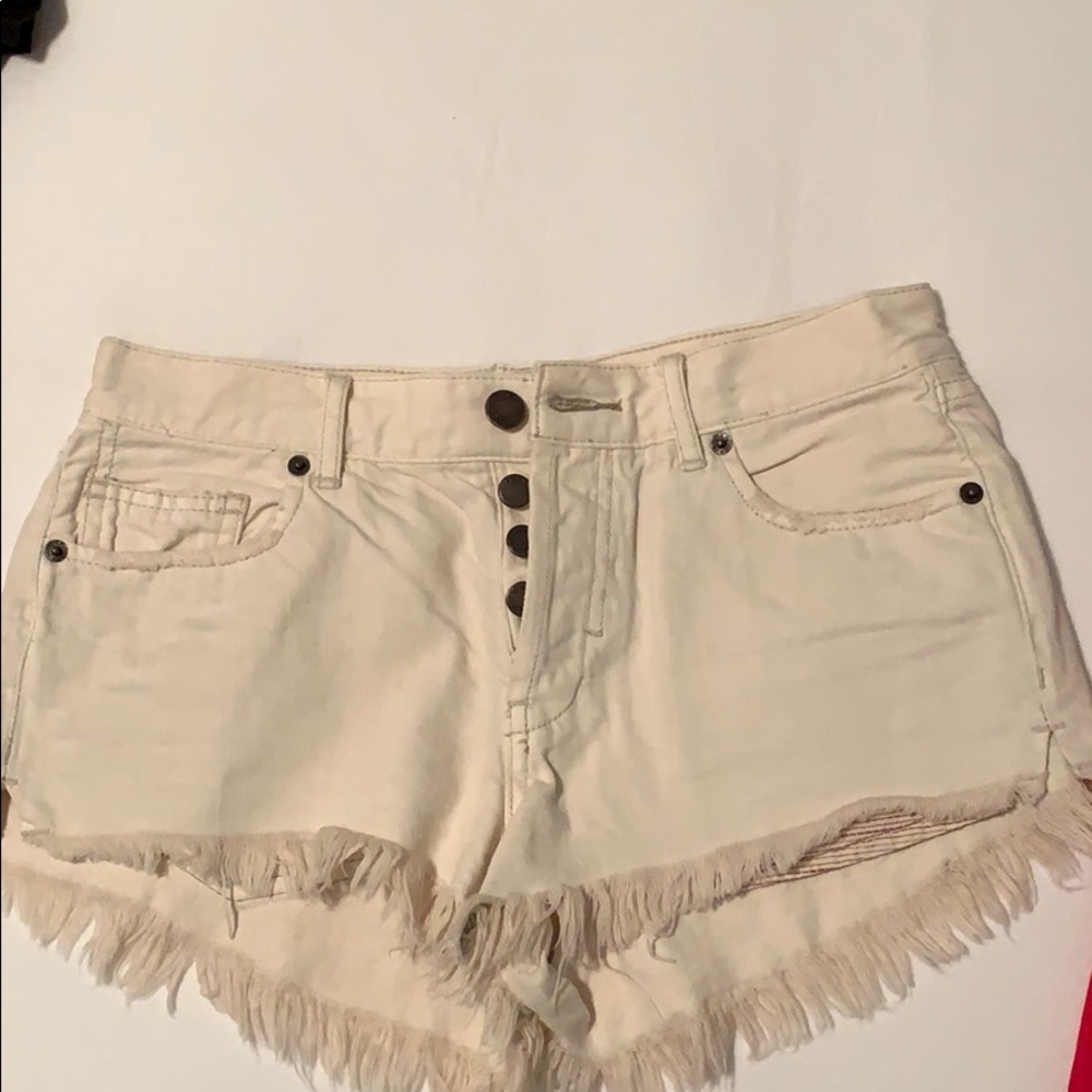 Free people off white denim shorts!